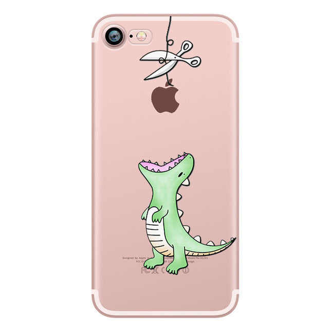 ciciber Phone Cases Cute Animals Spoof Crocodile Cat Panda Penguin